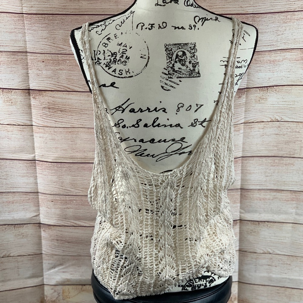 Knit Tank Top with 3/4 Sleeve Cardigan Cover - Picture 3 of 10